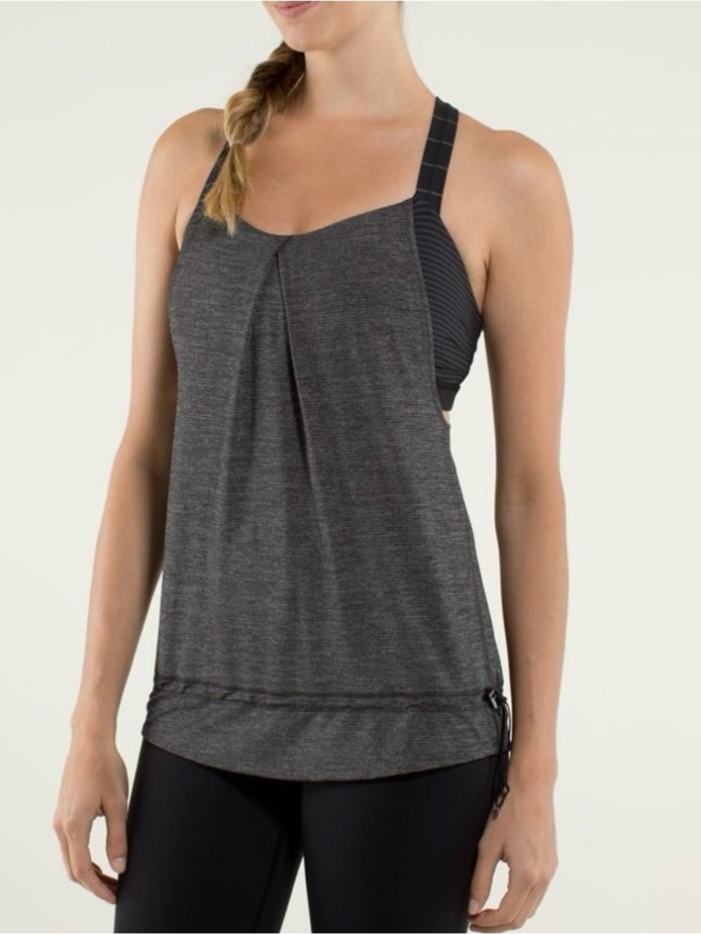 Lululemon Rest Less Athletic Tank Size 6/8 Heathered Black - Workout Gym Run
